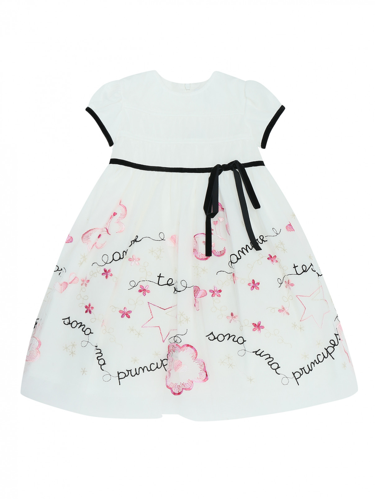 Платье с пышной юбкой Aletta  –  Общий вид  – Цвет:  Белый