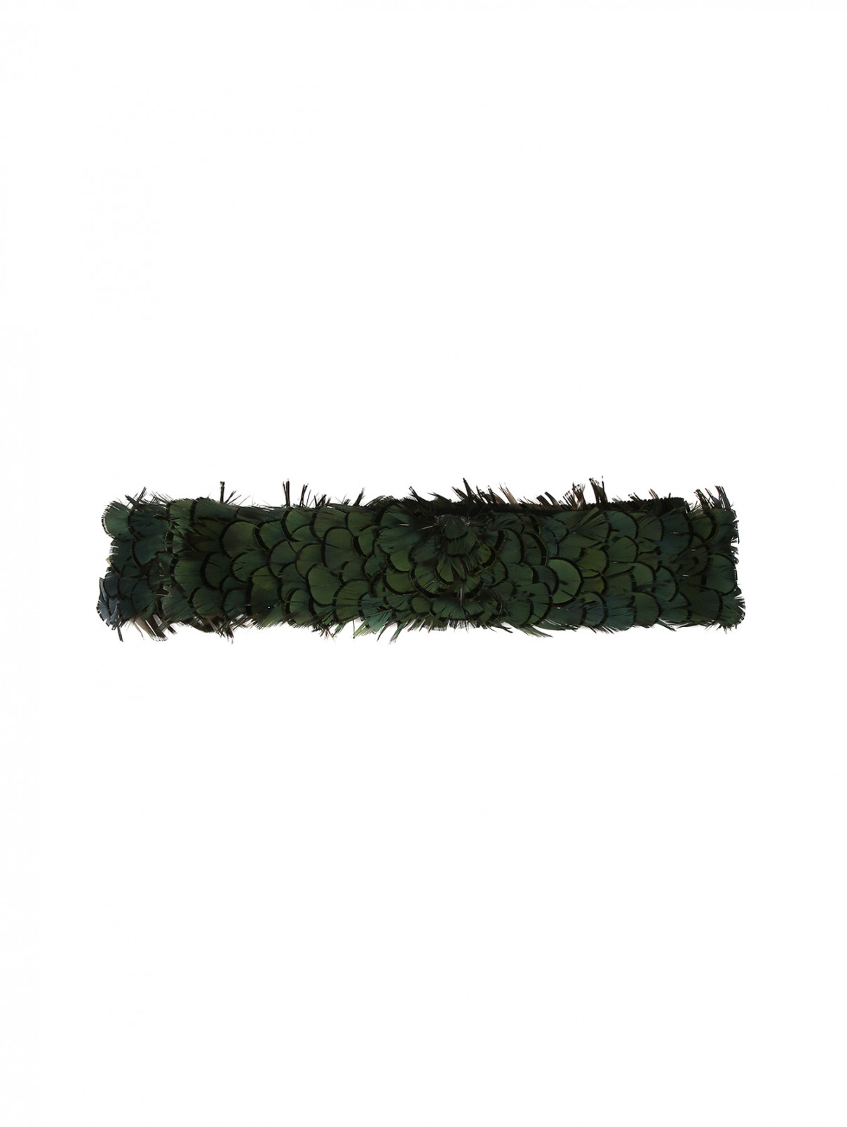 Пояс с декором из перьев Alberta Ferretti  –  Общий вид  – Цвет:  Зеленый