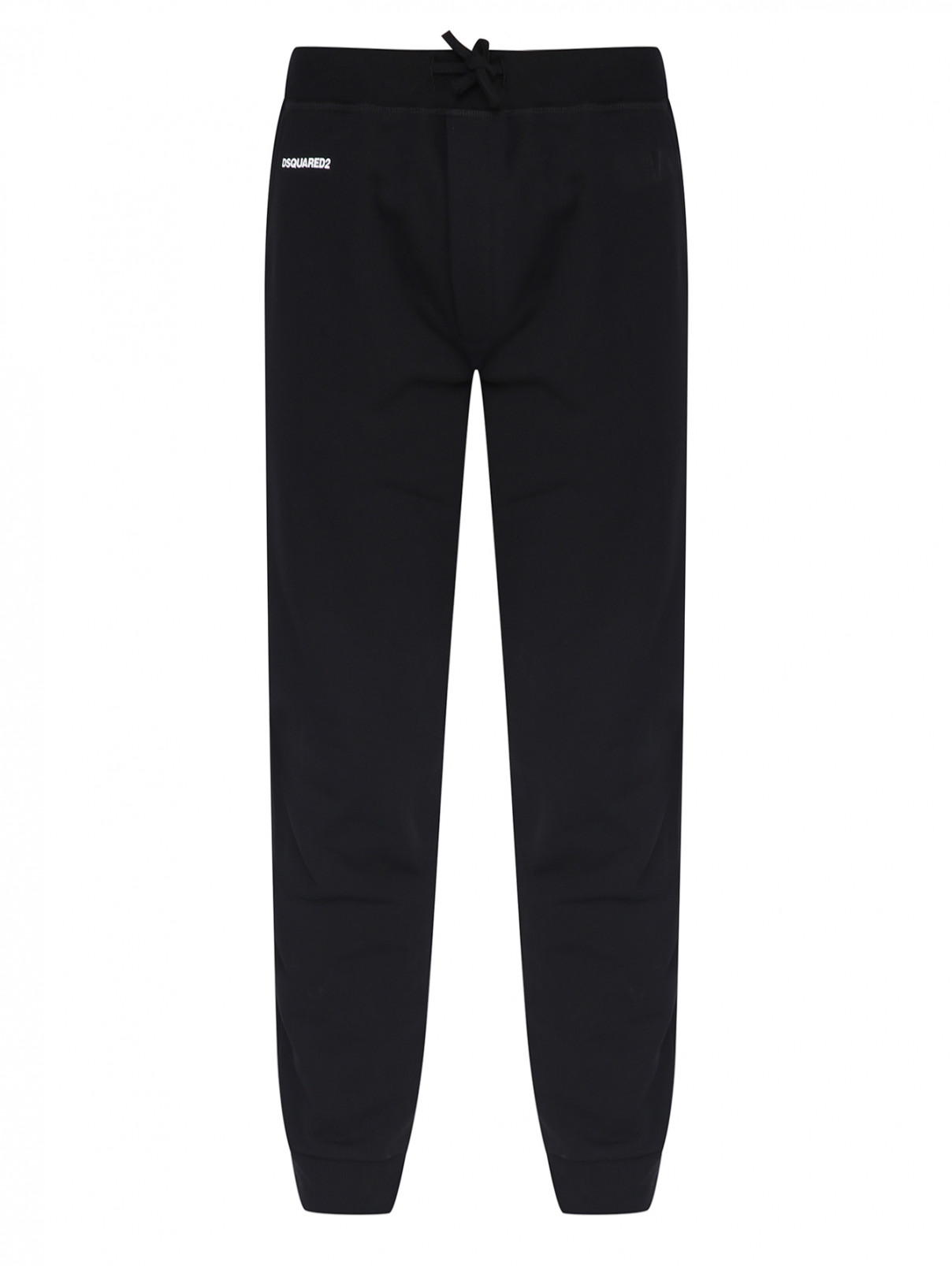 Трикотажные брюки с манжетами Dsquared2  –  Общий вид  – Цвет:  Черный