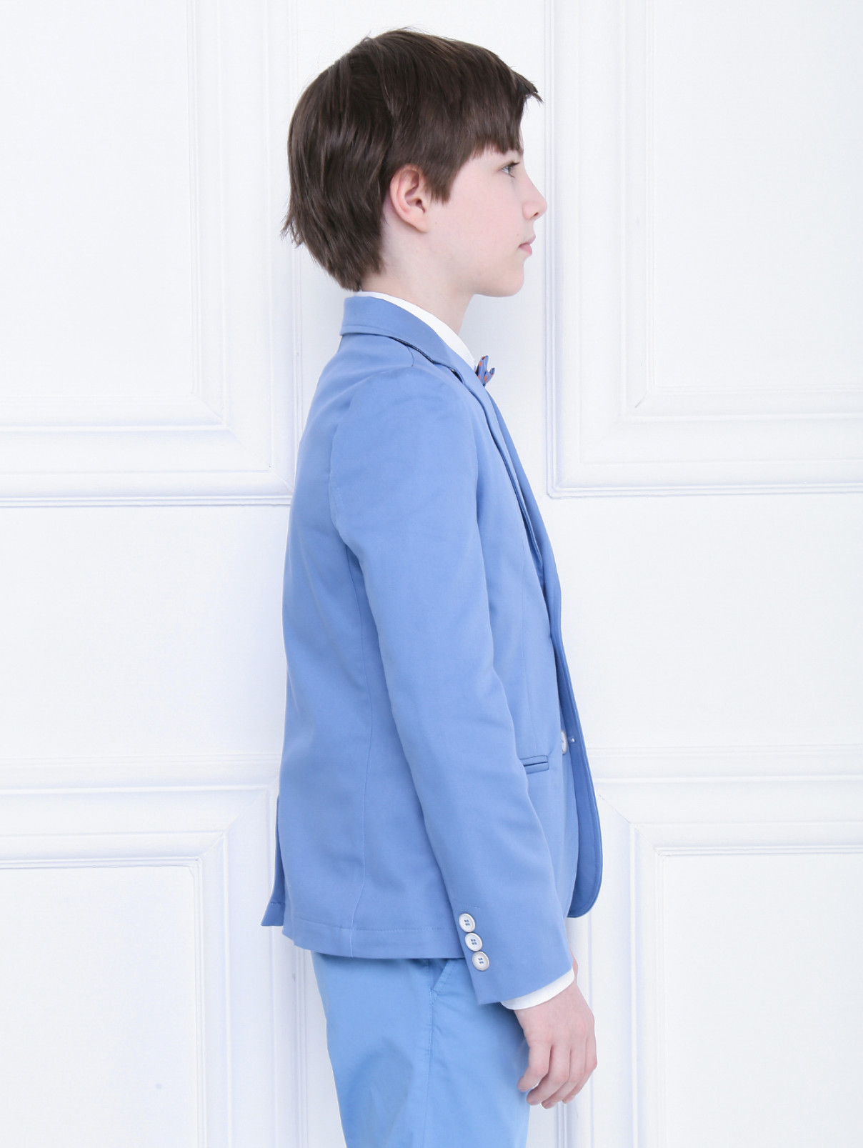Пиджак из плотного хлопка с декором Aletta Couture  –  МодельВерхНиз2  – Цвет:  Синий