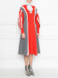 Платье трикотажное из шерсти с рисунком Sportmax  –  МодельВерхНиз