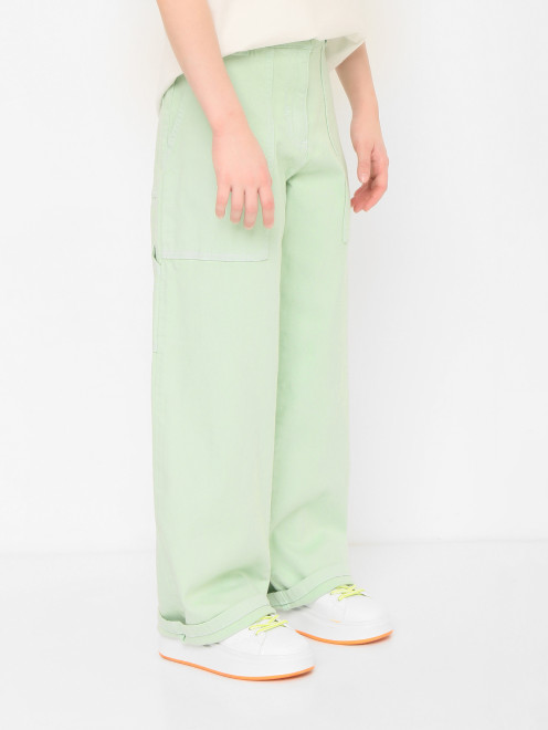 Джинсы из хлопка прямого кроя Stella McCartney kids - МодельВерхНиз