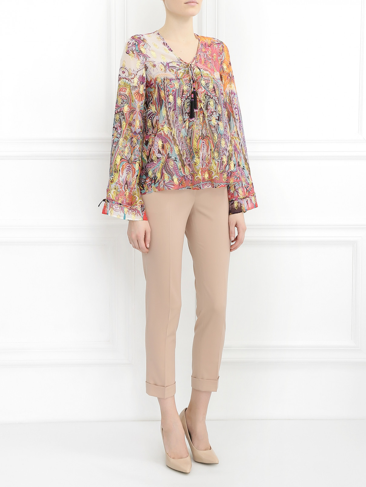 Блуза из шелка с узором Etro  –  Модель Общий вид  – Цвет:  Узор