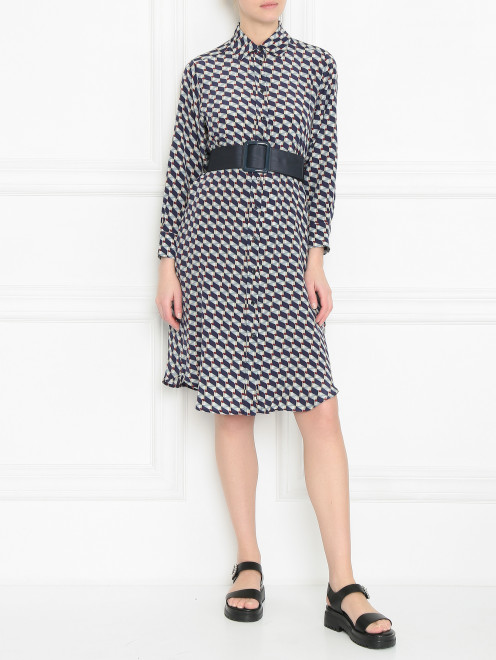 Ремень из вискозы с массивной пряжкой Weekend Max Mara - МодельОбщийВид