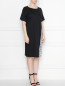 Платье из хлопка с контрастной вставкой Marina Rinaldi  –  МодельВерхНиз
