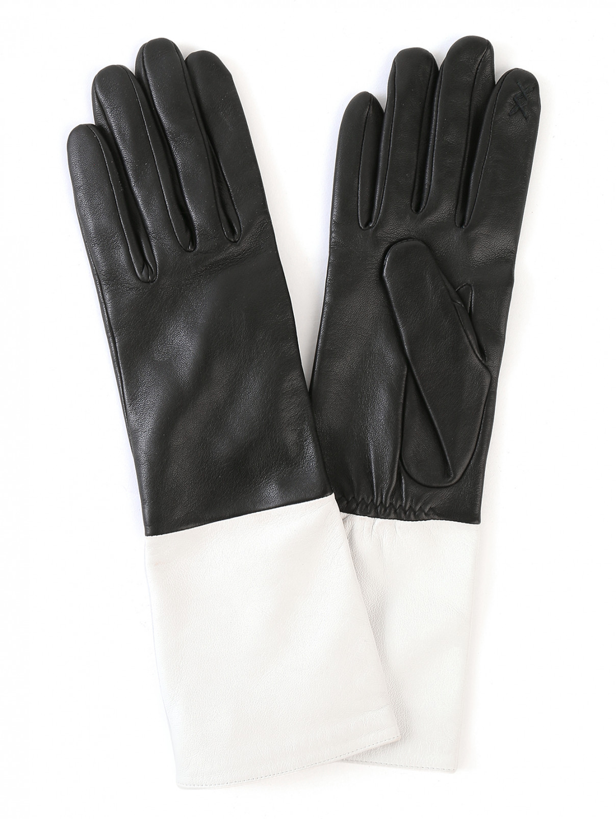 Перчатки из кожи с контрастной вставкой Kenzo  –  Общий вид  – Цвет:  Черный