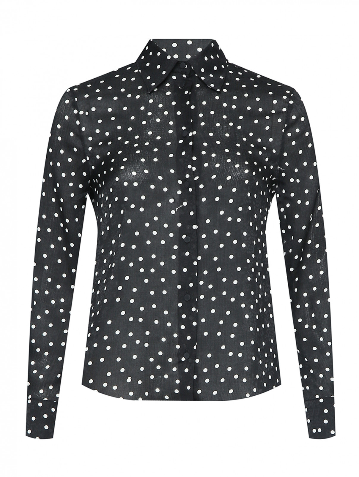 Блуза с узором горох PINKO  –  Общий вид  – Цвет:  Черный