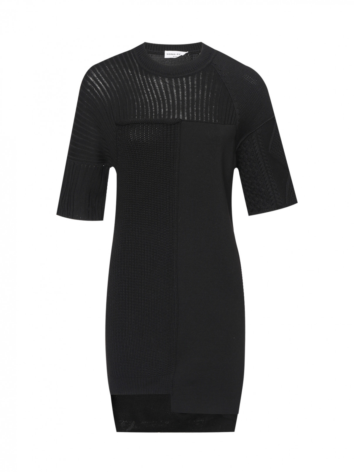 Трикотажное платье из шерсти Sonia Rykiel  –  Общий вид  – Цвет:  Черный