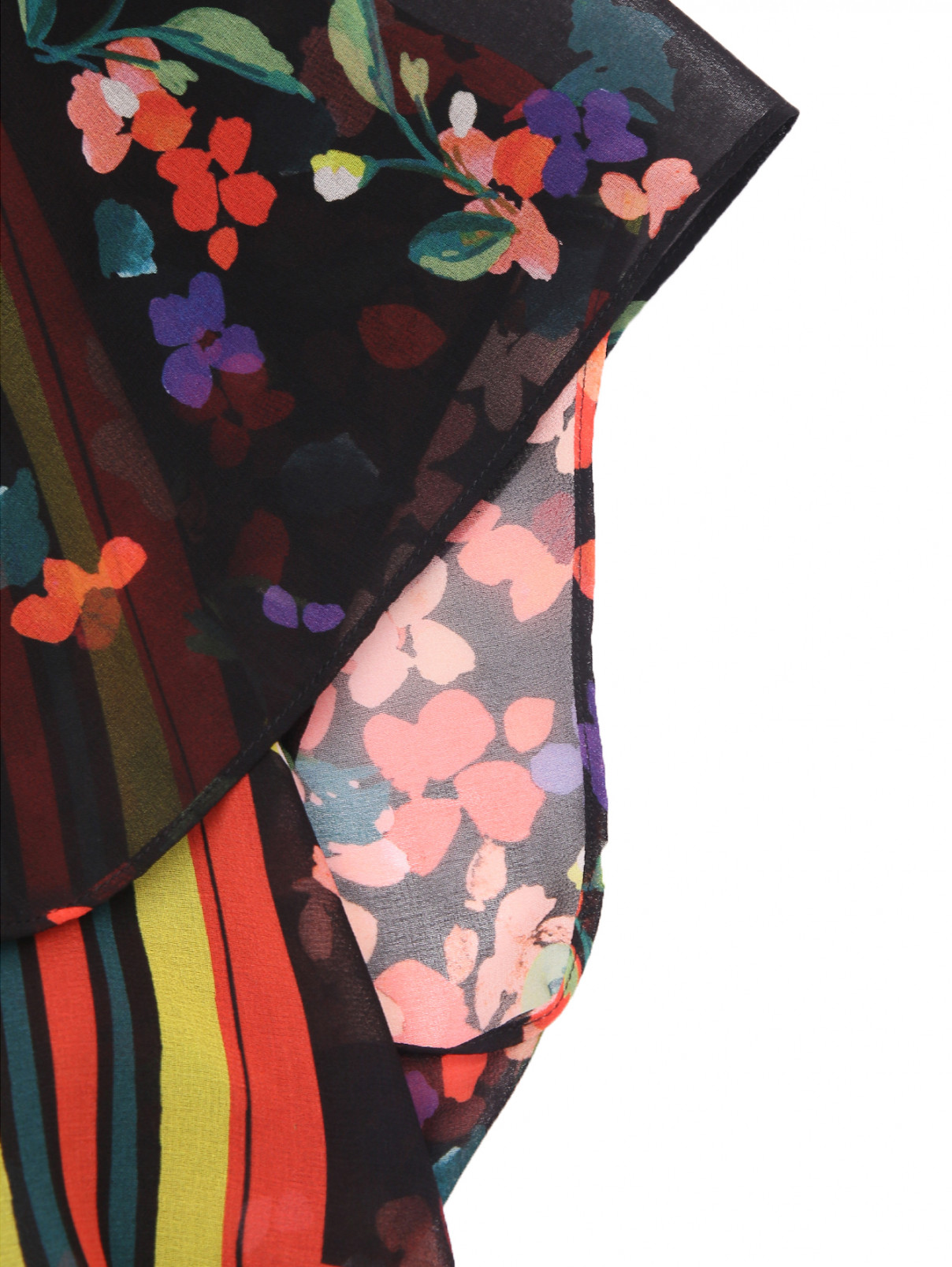 Блуза с узором и поясом Persona by Marina Rinaldi  –  Деталь1  – Цвет:  Мультиколор