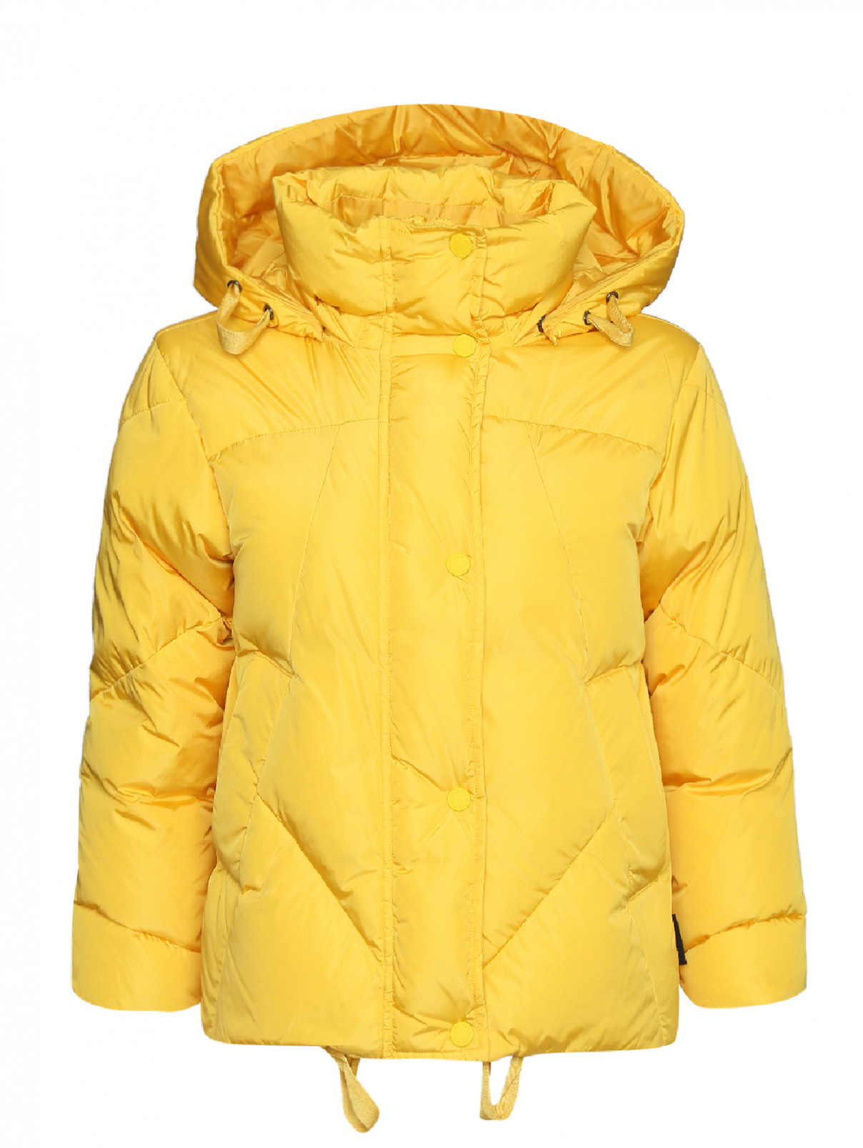 Куртка пуховая с капюшоном Weekend Max Mara  –  Общий вид  – Цвет:  Желтый