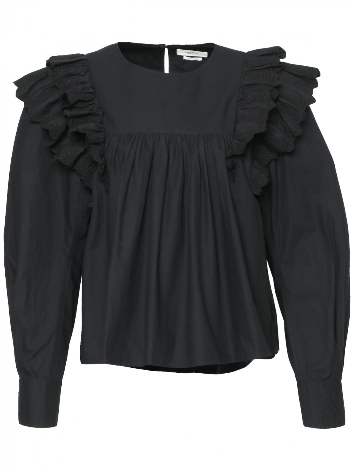 Блуза из хлопка свободного кроя Isabel Marant  –  Общий вид  – Цвет:  Черный