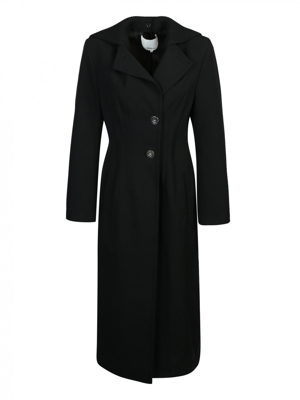 Пальто из шерсти с разрезом 3.1 Phillip Lim  –  Общий вид  – Цвет:  Черный