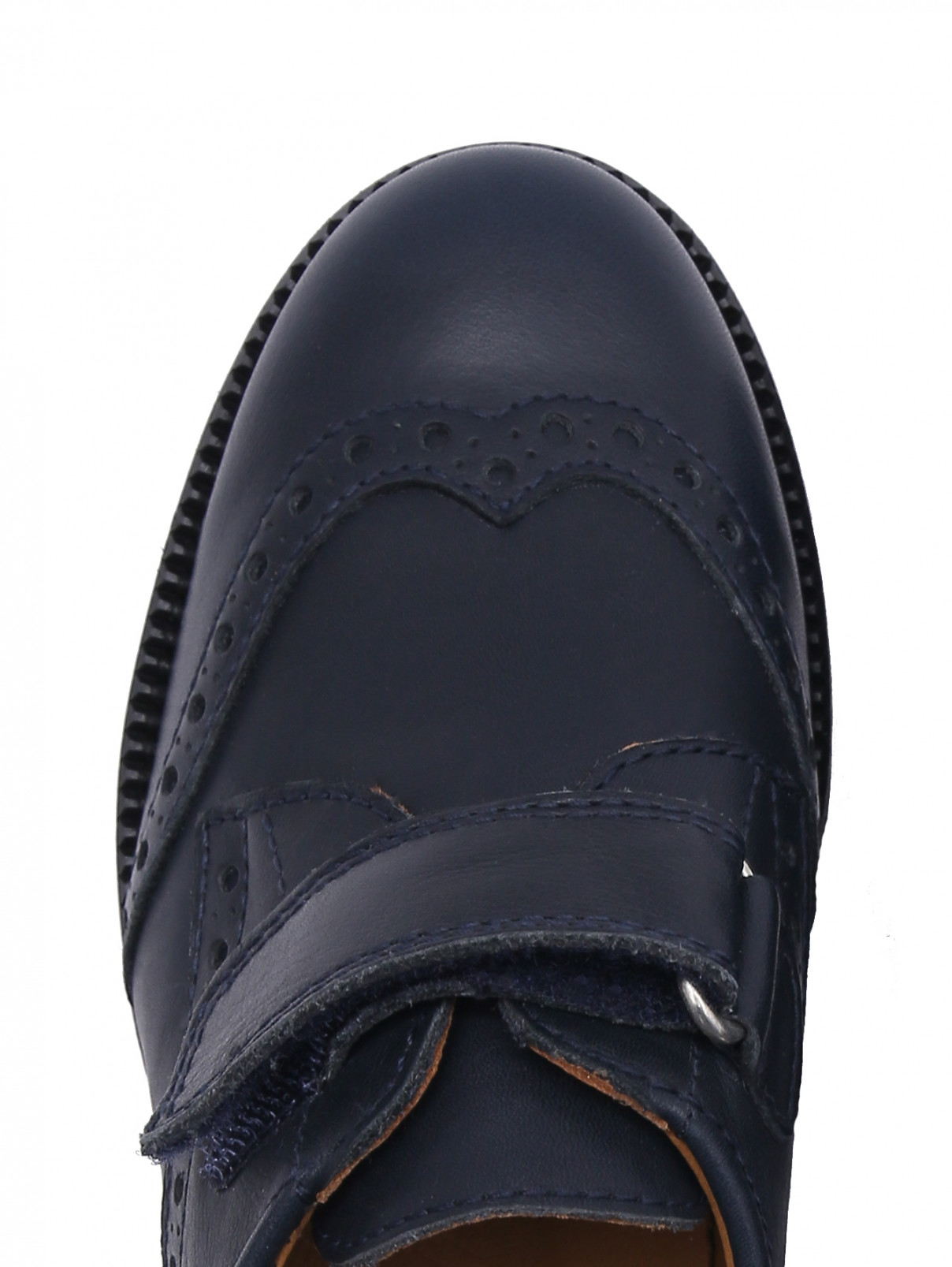 Кожаные туфли на липучке Beberlis  –  Обтравка3  – Цвет:  Синий