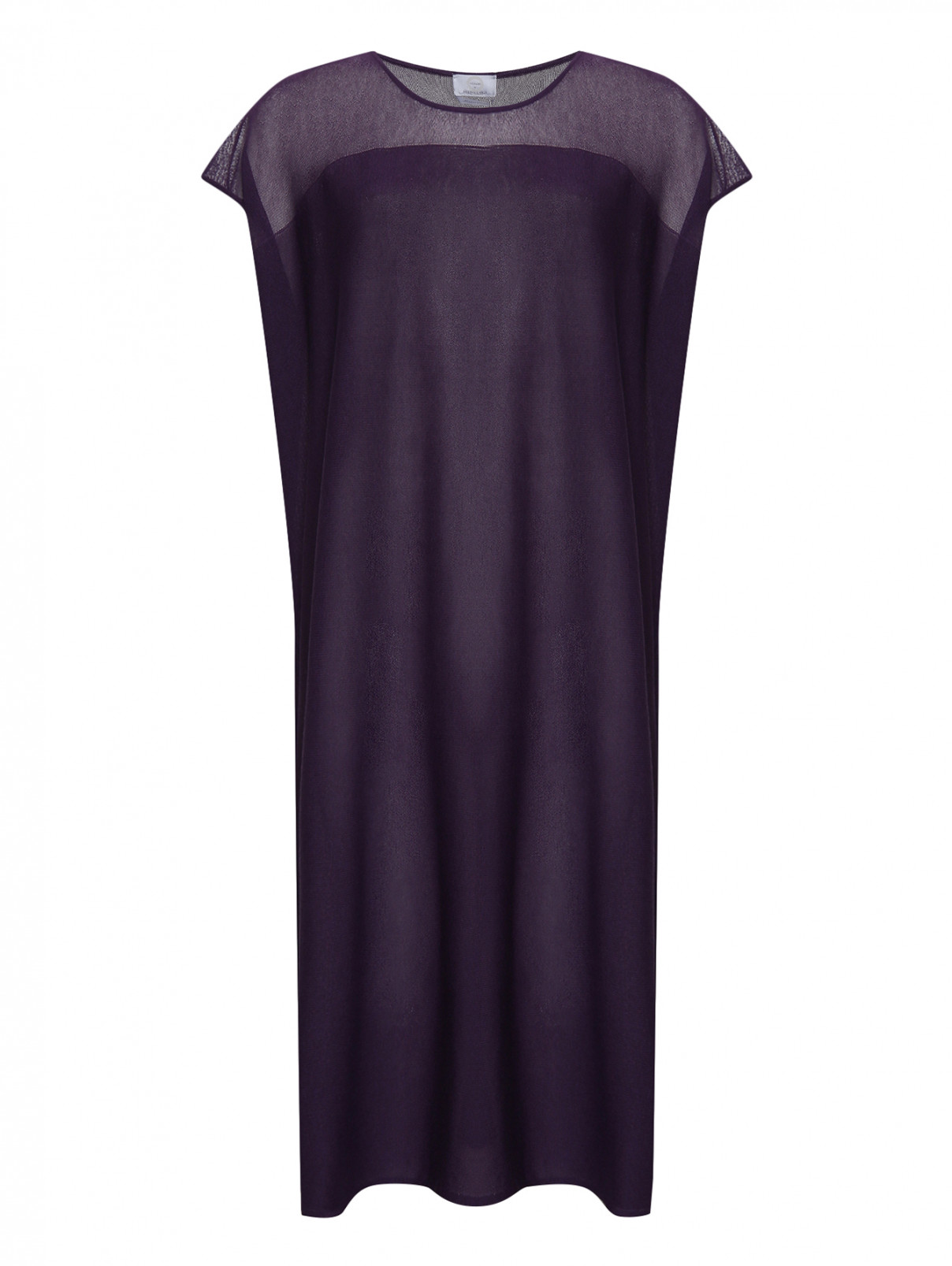 Трикотажное платье свободного кроя Marina Rinaldi  –  Общий вид  – Цвет:  Фиолетовый