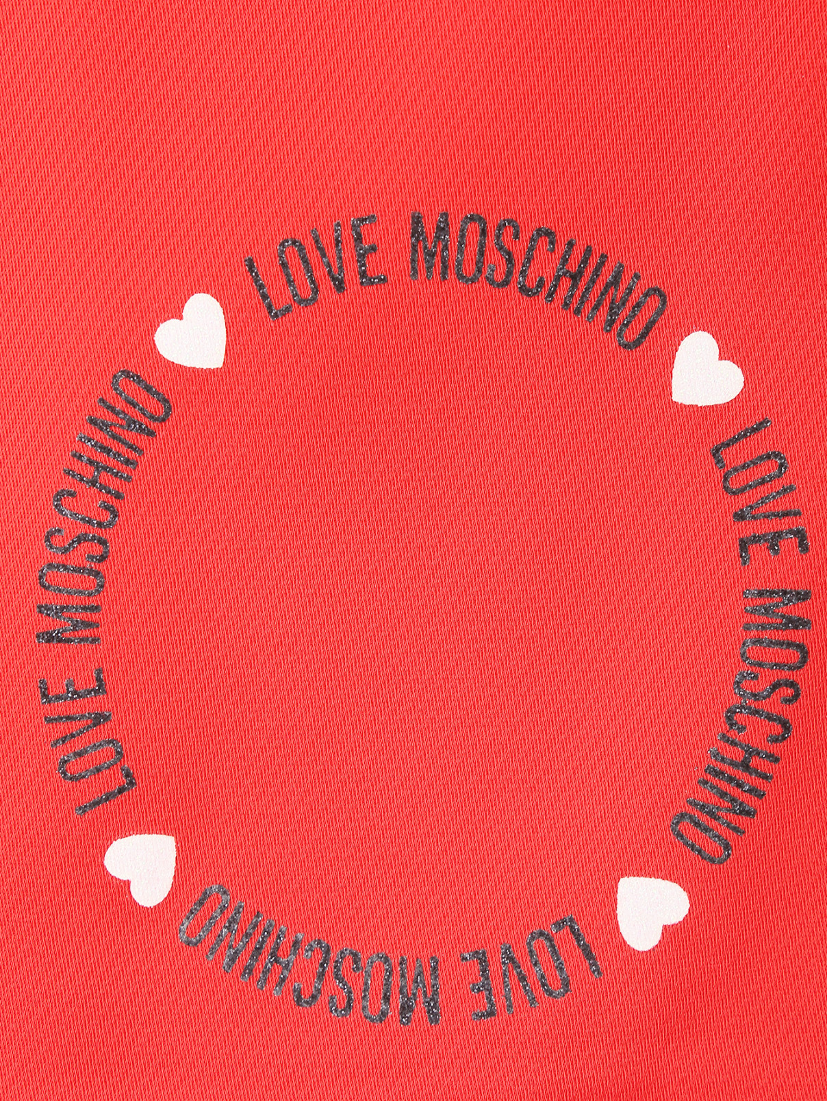 Мини-платье с принтом Moschino Love  –  Деталь1  – Цвет:  Красный