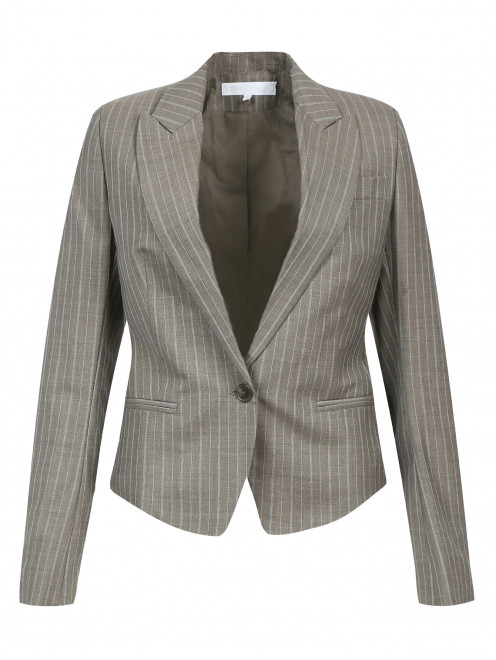 Пиджак из шерсти с узором "полоска" - Общий вид