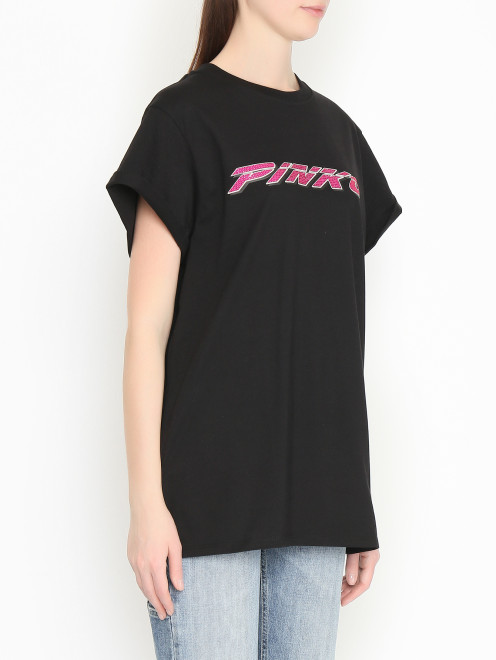 Футболка из хлопка с принтом Pinko - МодельВерхНиз