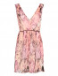 Платье-мини с цветочным узором и гофрированной юбкой John Galliano  –  Общий вид