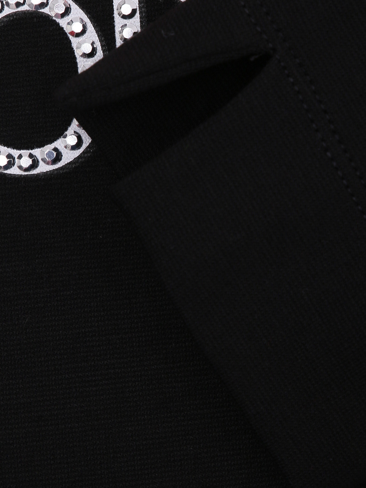 Трикотажное платье с принтом MONNALISA  –  Деталь1  – Цвет:  Черный