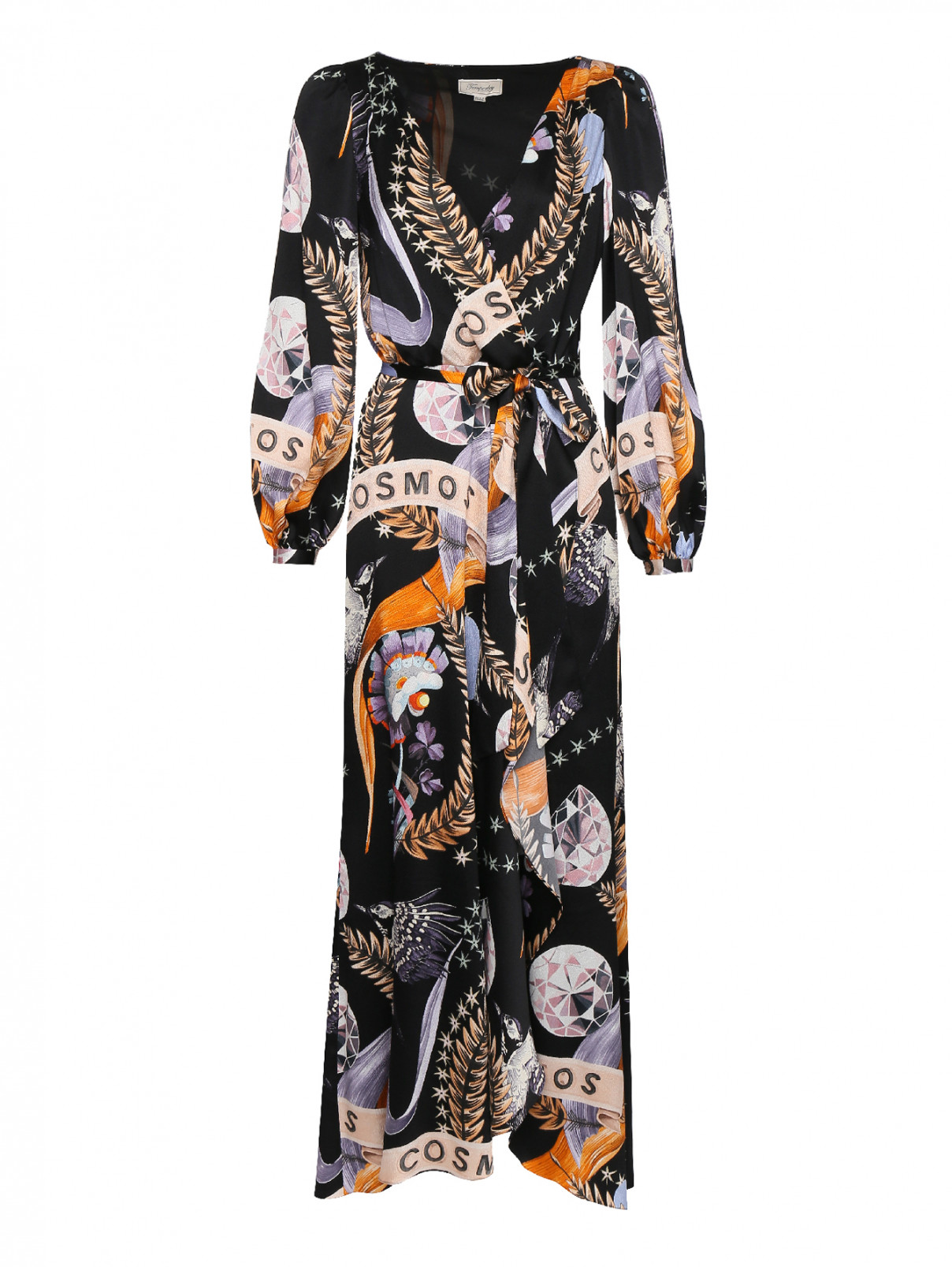 Платье макси с узором Temperley London  –  Общий вид  – Цвет:  Черный