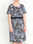 Платье-футляр из хлопка с цветоым узором Marina Rinaldi  –  Модель Верх-Низ