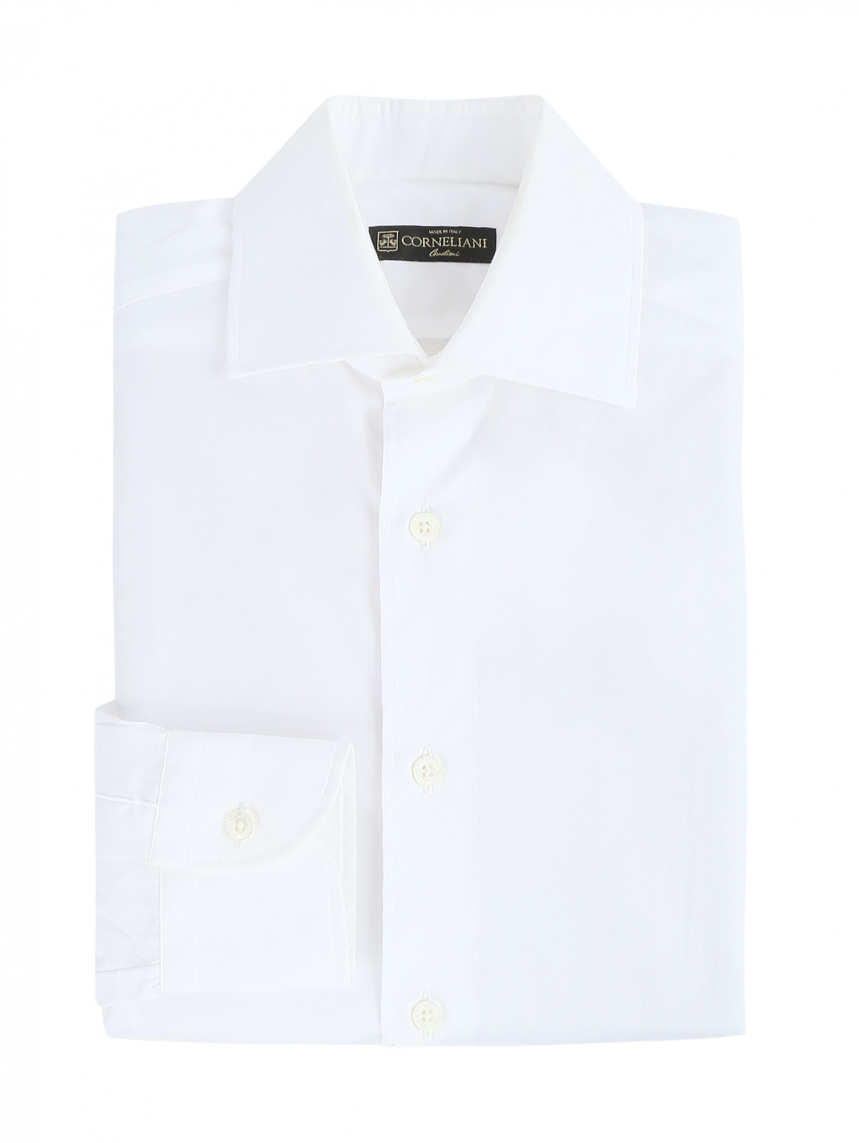 Рубашка из хлопка Corneliani  –  Общий вид  – Цвет:  Белый