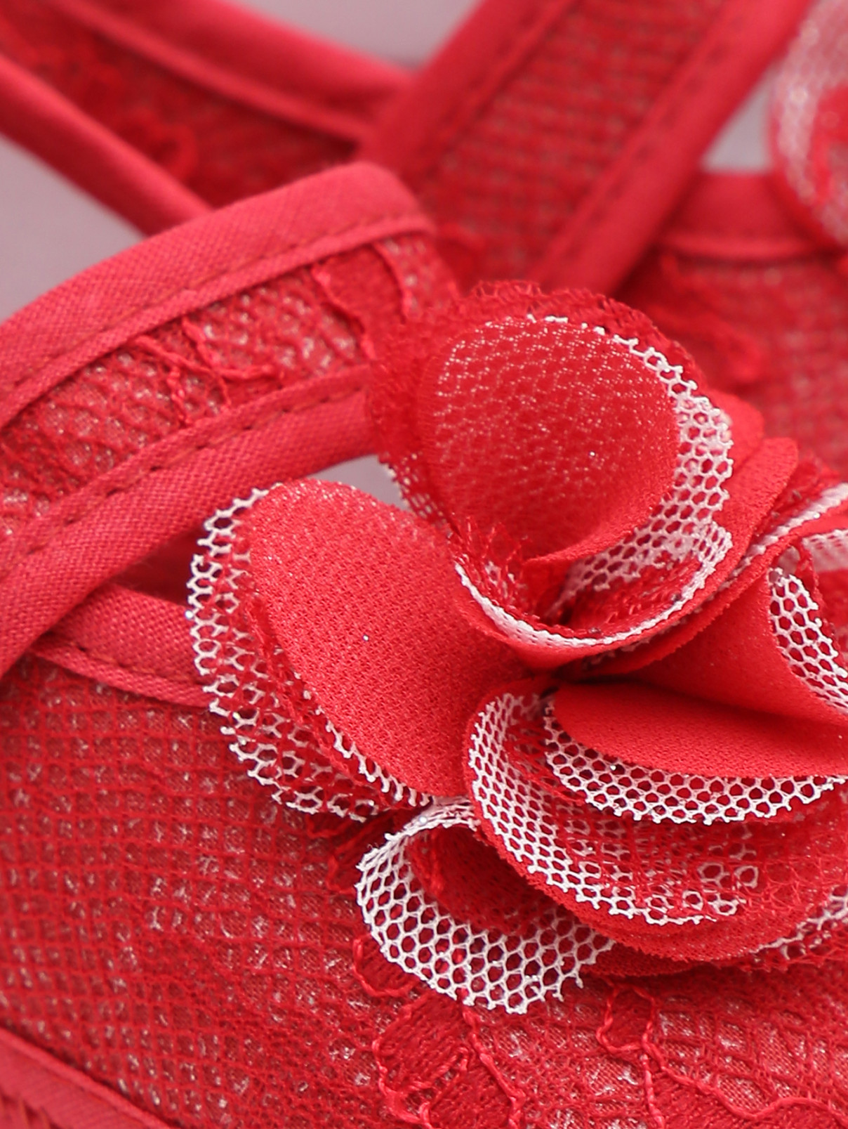 Пинетки текстильные с блестками Aletta  –  Деталь  – Цвет:  Красный