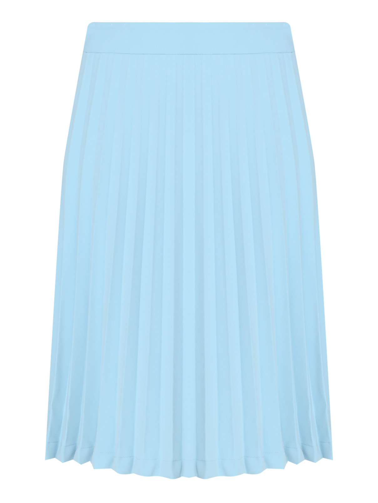 Плиссированная юбка-миди Moschino Boutique  –  Общий вид  – Цвет:  Синий