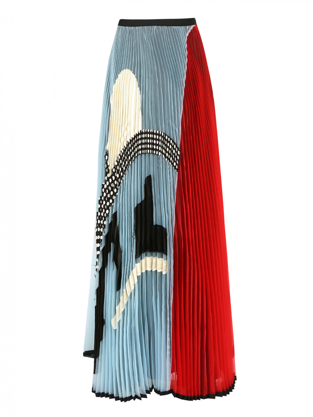 Плиссированная юбка-макси с контрастной отделкой Antonio Marras  –  Общий вид  – Цвет:  Мультиколор