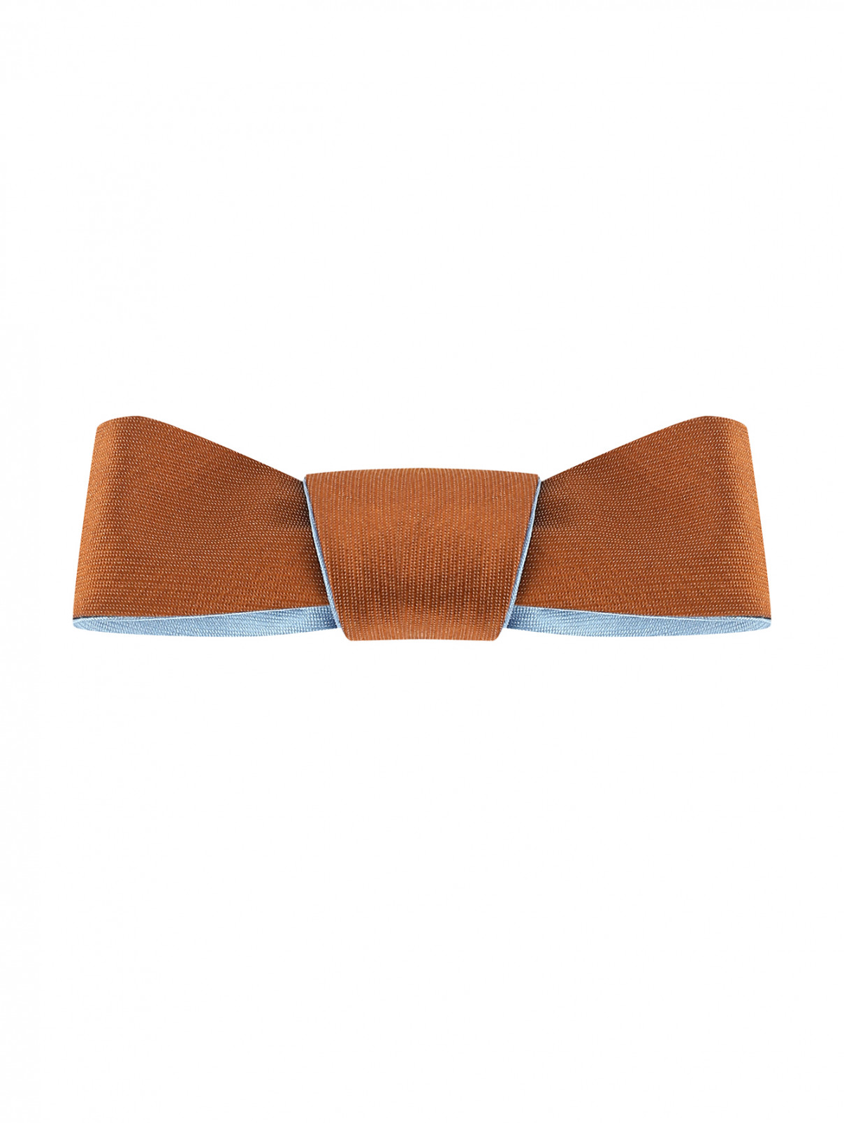 Двухсторонний галстук-бабочка из шелковистого материала MiMiSol  –  Общий вид  – Цвет:  Коричневый