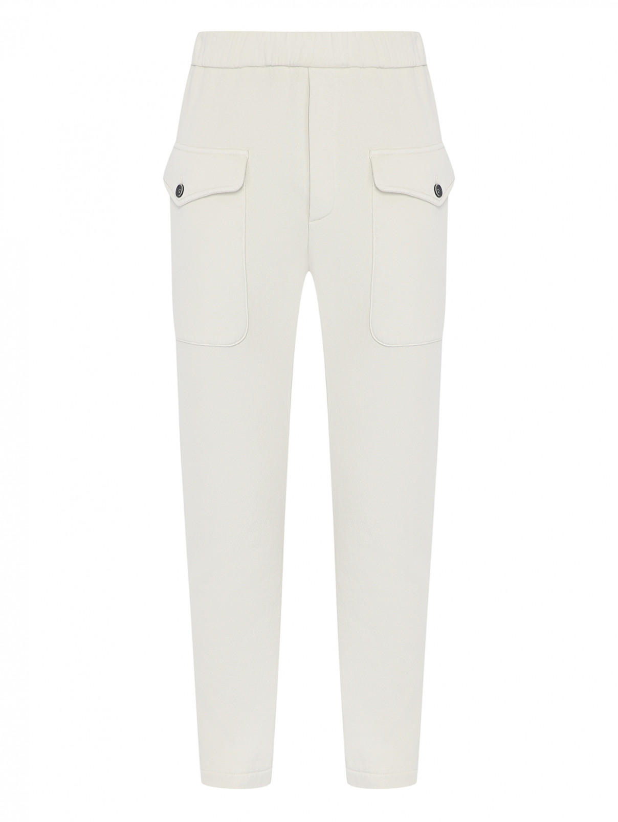 Трикотажные брюки из хлопка с накладными карманами Barena  –  Общий вид  – Цвет:  Бежевый