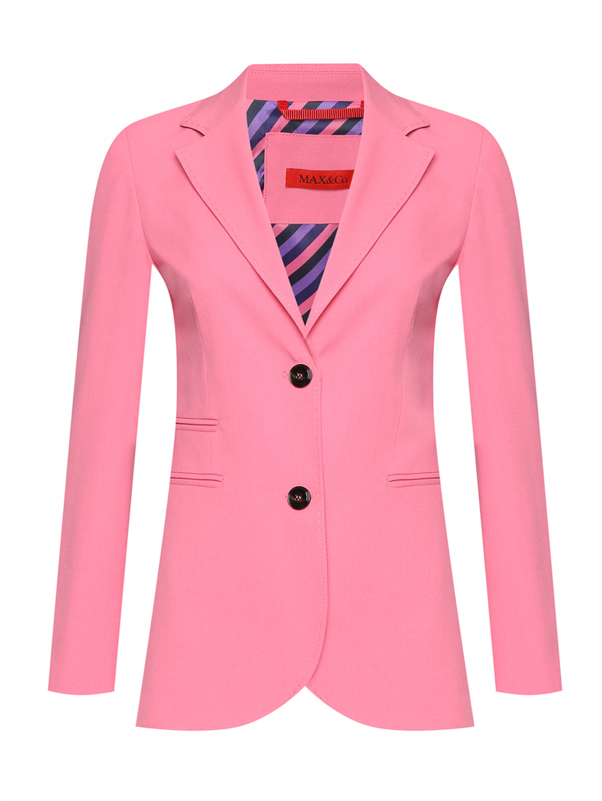 Жакет на пуговицах приталенного кроя Max&Co  –  Общий вид  – Цвет:  Розовый