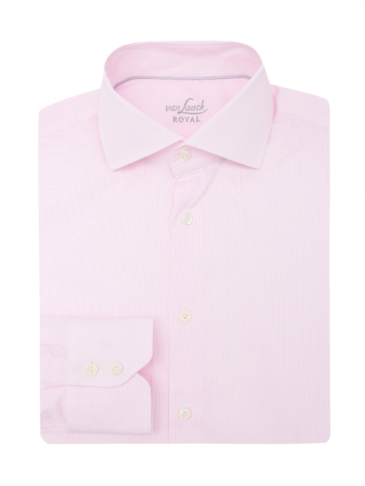 Рубашка из хлопка с узором "полоска" Van Laack  –  Общий вид  – Цвет:  Розовый