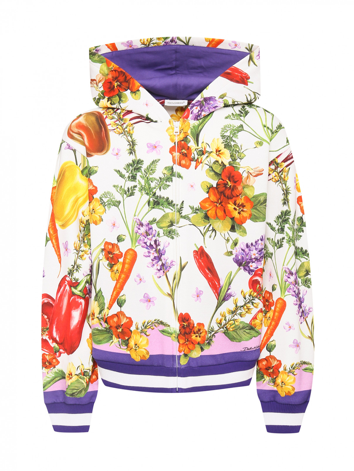 Трикотажная толстовка с капюшоном Dolce & Gabbana  –  Общий вид  – Цвет:  Узор