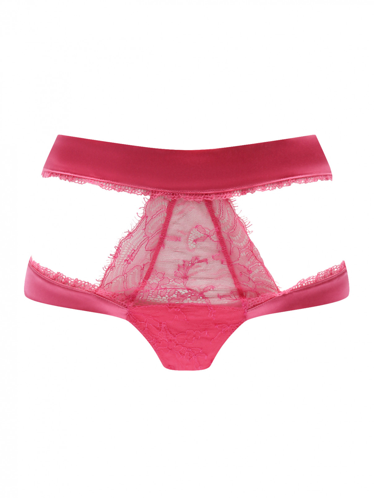 Трусы из шелка с кружевной отделкой La Perla  –  Общий вид  – Цвет:  Розовый