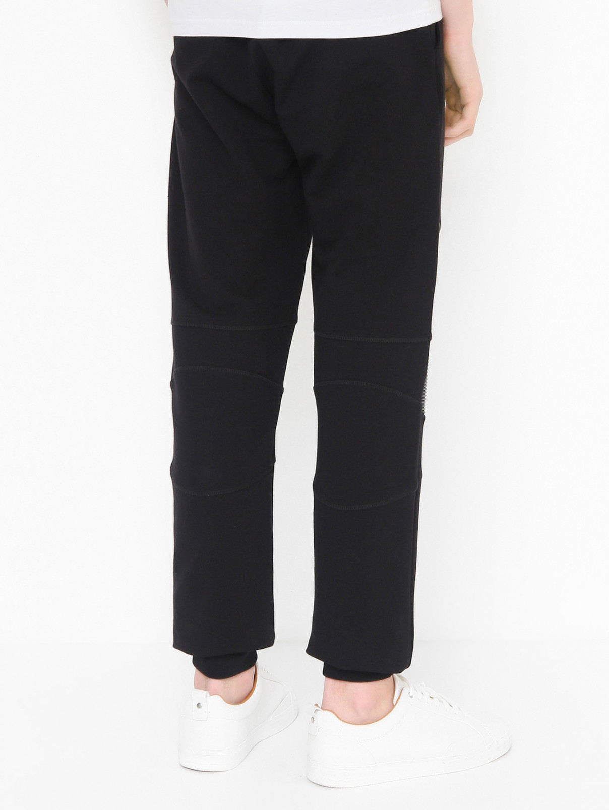 Трикотажные брюки со вставками Philipp Plein  –  МодельВерхНиз1  – Цвет:  Черный