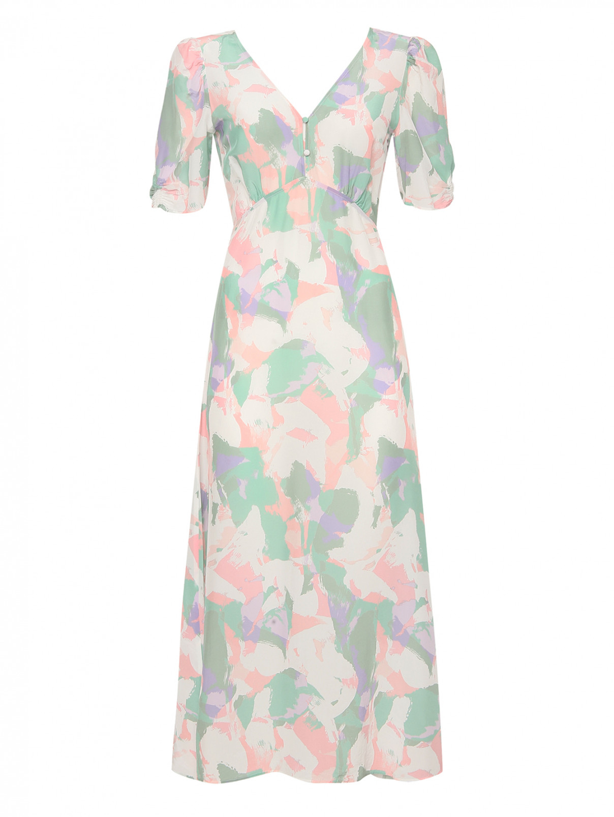 Платье-миди с узором Hugo Boss  –  Общий вид  – Цвет:  Мультиколор