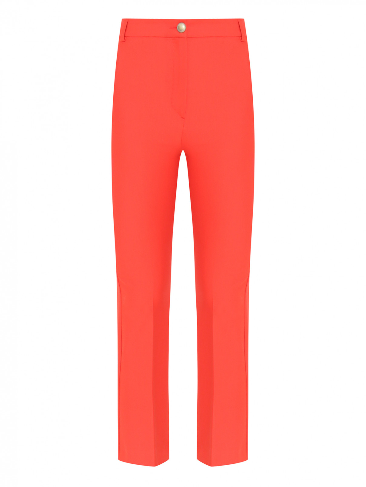 Брюки однотонные прямого кроя с карманами Max&Co  –  Общий вид  – Цвет:  Красный