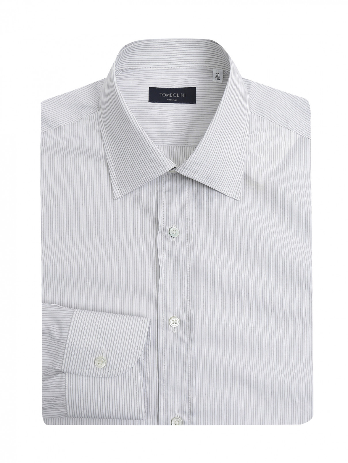Рубашка из хлопка с узором "полоска" Tombolini  –  Общий вид  – Цвет:  Белый