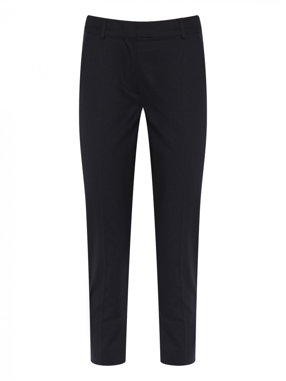 Укороченные брюки зауженного кроя Max Mara  –  Общий вид  – Цвет:  Черный