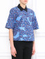 Блуза свободного кроя с цветочным узором Jil Sander Navy  –  Модель Верх-Низ