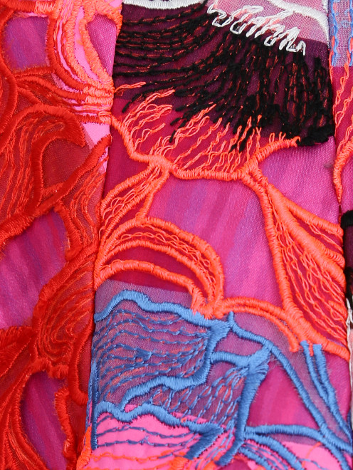 Платье асимметричного кроя из шелка с кружевной отделкой - Деталь