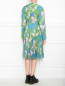 Платье плиссированное с цветочным принтом Balenciaga  –  МодельВерхНиз1