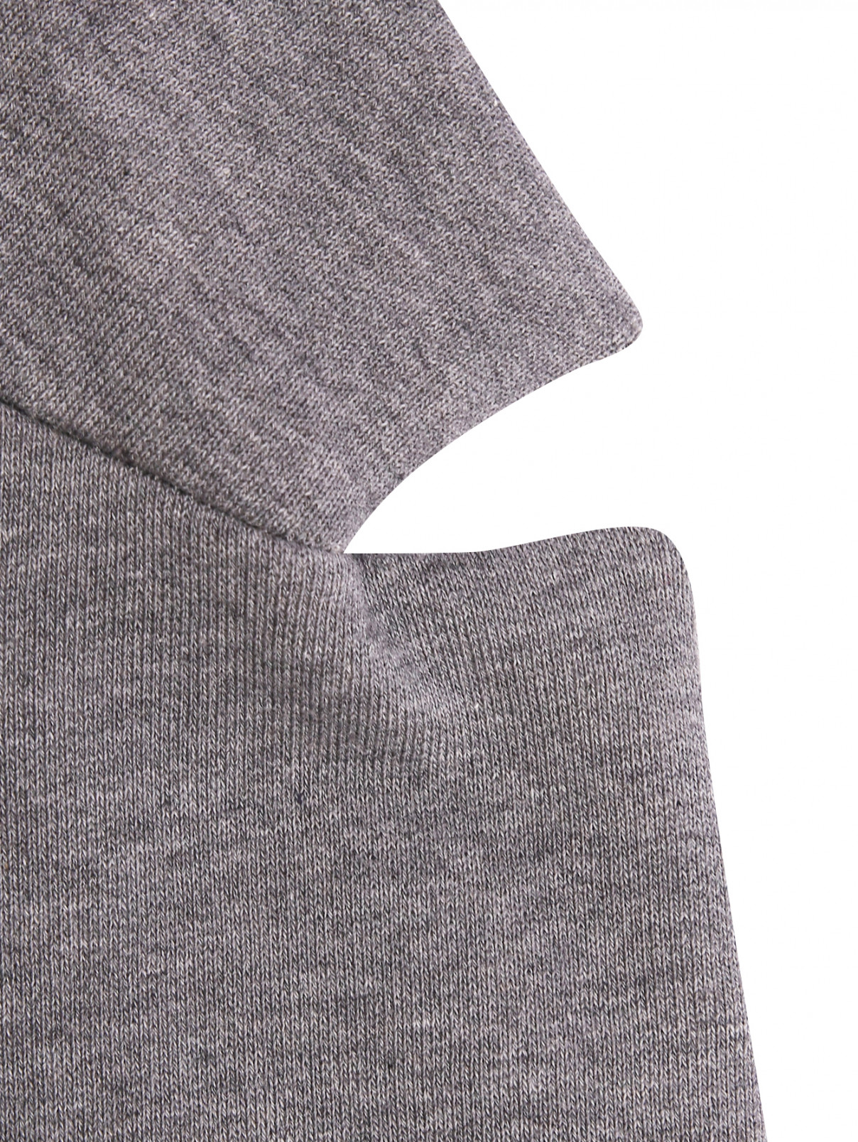 Трикотажный жакет из хлопка с карманами Persona by Marina Rinaldi  –  Деталь1  – Цвет:  Серый
