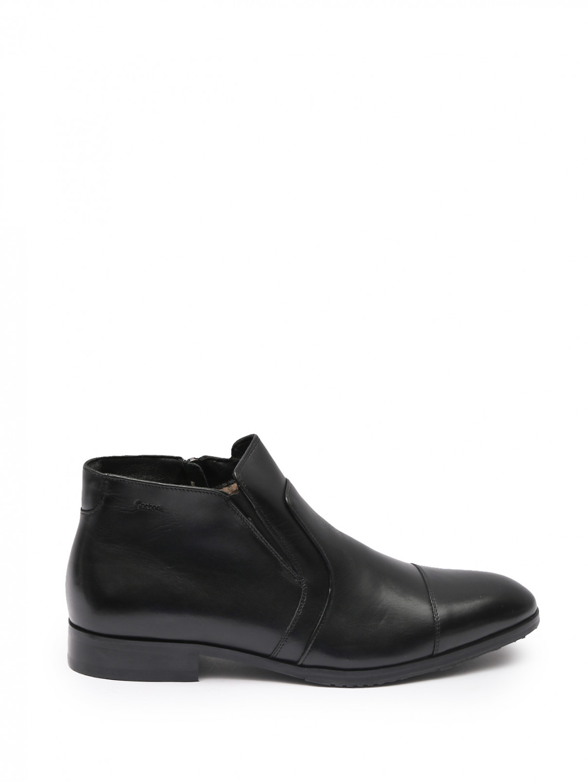 Кожаные ботинки с мехом Conhpol  –  Общий вид  – Цвет:  Черный