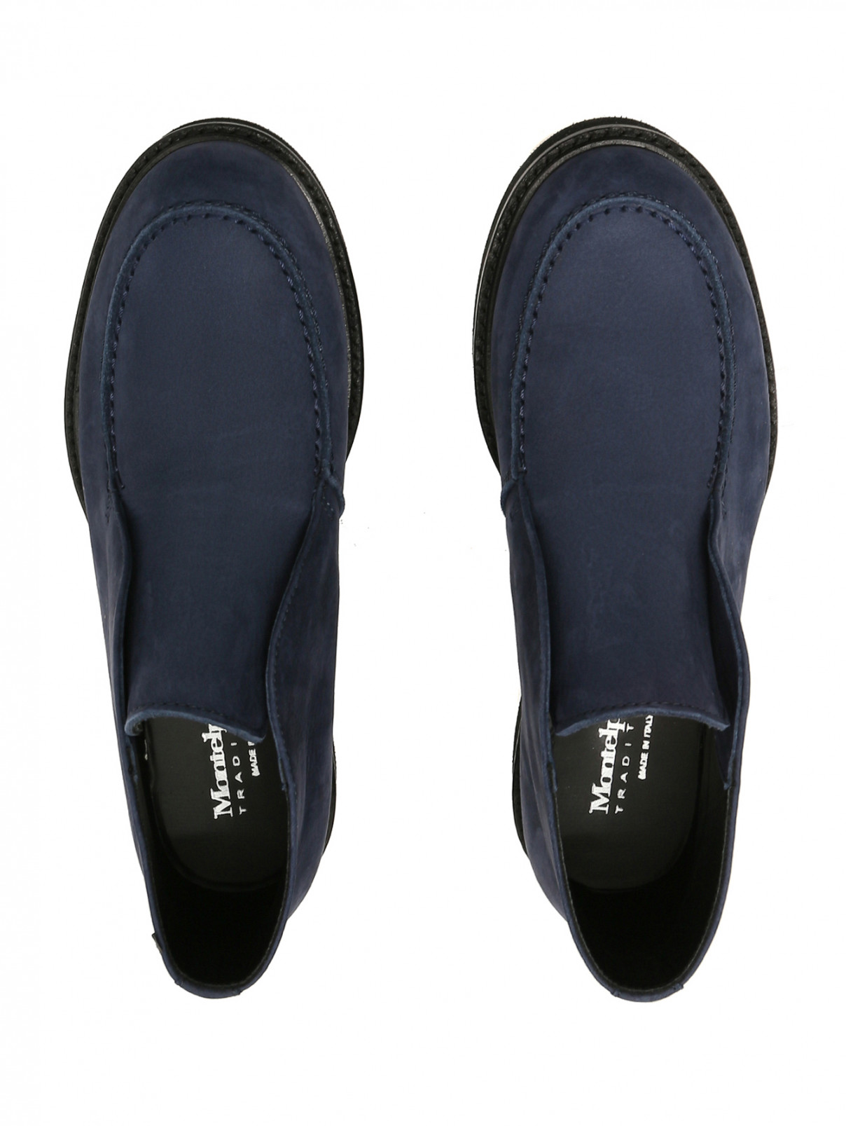 Замшевые однотонные ботинки MONTELPARE TRADITION  –  Обтравка4  – Цвет:  Синий