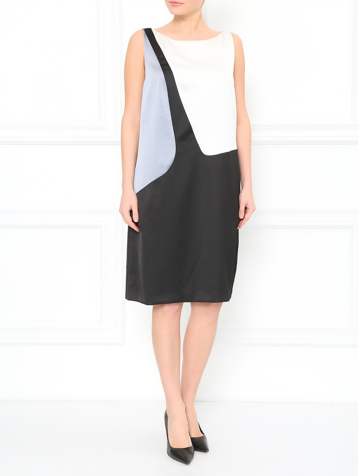 Платье-мини с открытой спиной Emporio Armani  –  Модель Общий вид  – Цвет:  Узор