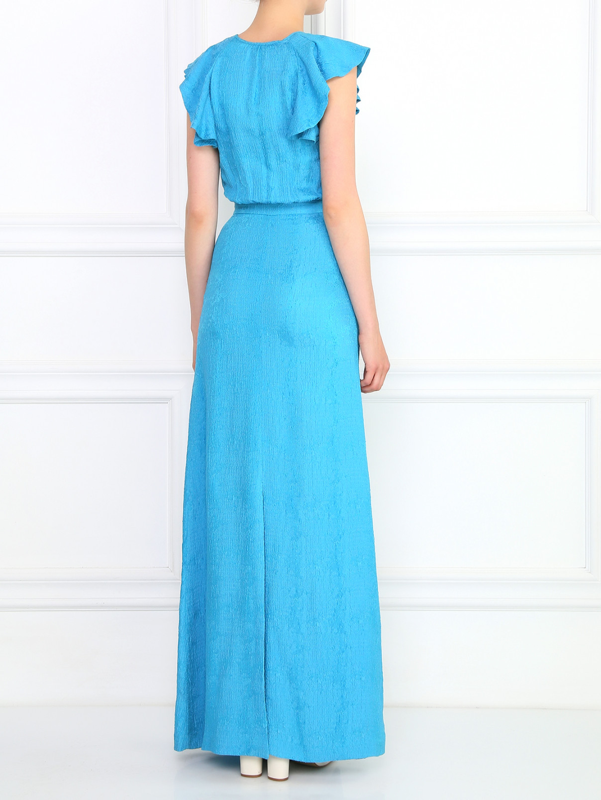 Платье-макси  прямого кроя JO NO FUI  –  Модель Верх-Низ1  – Цвет:  Синий