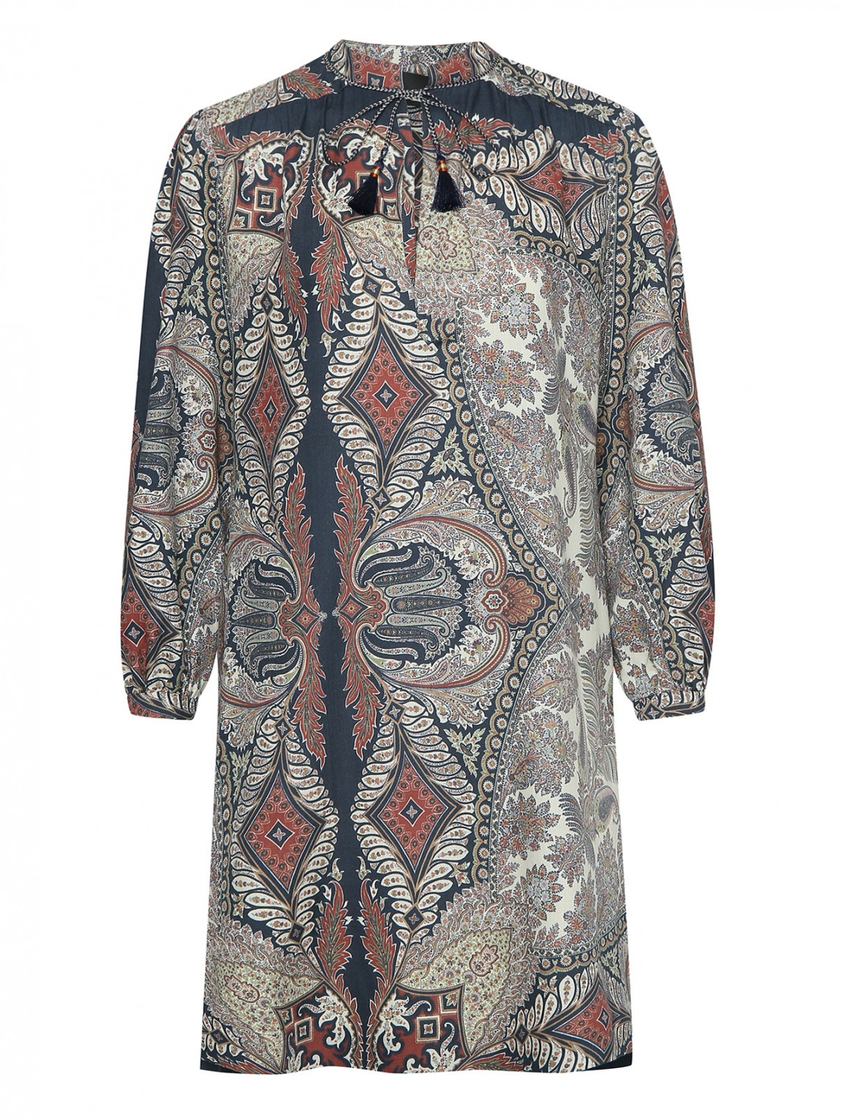 Платье из шерсти и шелка с узором Etro  –  Общий вид  – Цвет:  Узор