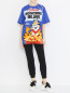 Футболка из хлопка с принтом Moschino  –  МодельОбщийВид